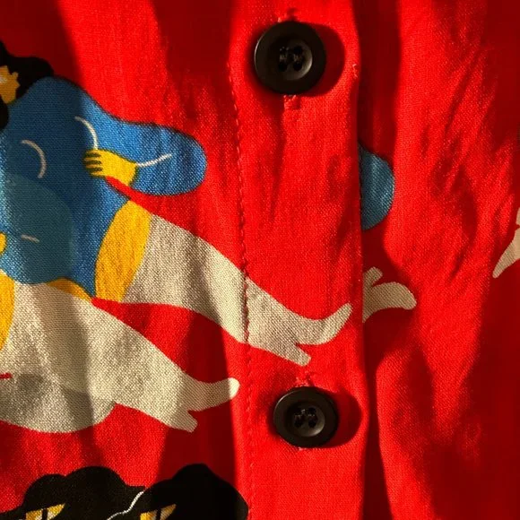 Nooworks RARE Dancing Ladies Button Up Size Large - Picture 5 of 12